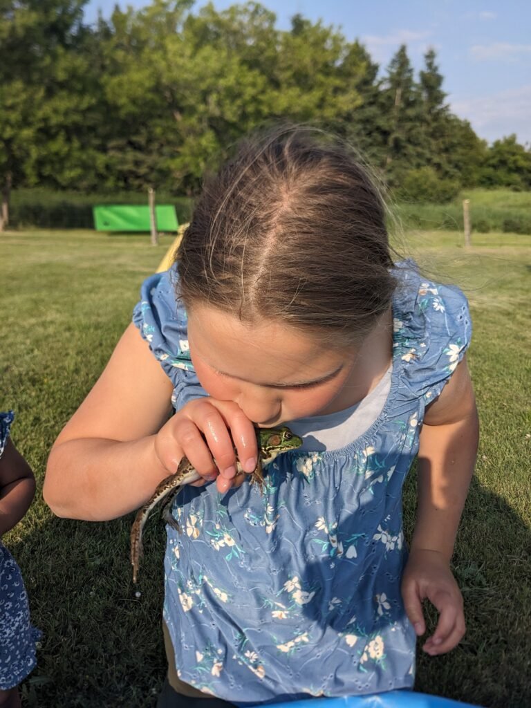 child playing outdoors to show freedom from screen dependence